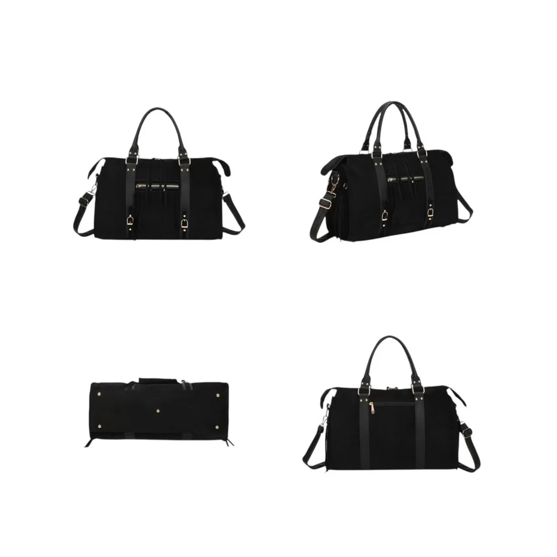 Sac à main femme noir grand format – Anses & bandoulière réglable