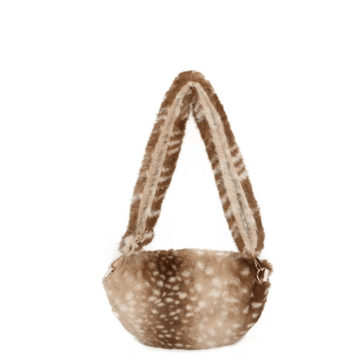 Vue arrière du sac banane Bambi beige motif faon