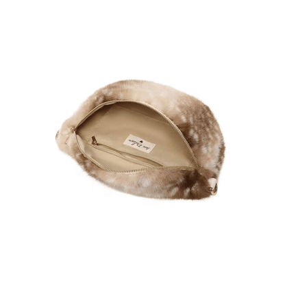 Intérieur du sac banane Bambi beige avec poche zippée