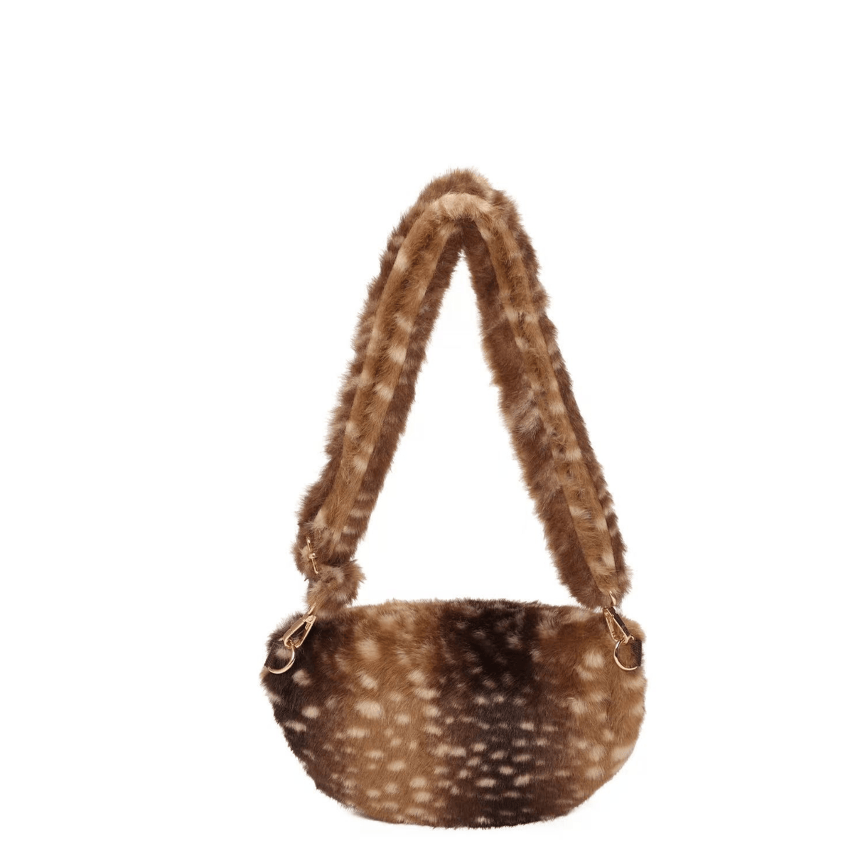 Vue arrière du sac banane Bambi marron effet faon