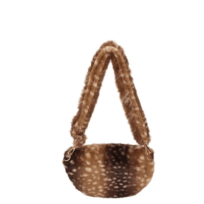 Vue arrière du sac banane Bambi marron effet faon
