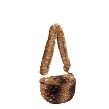 Sac banane Bambi marron en fausse fourrure effet faon
