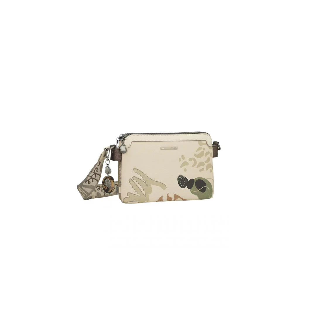 Sac bandoulière femme Anekke beige imprimé – Double compartiment zippé – 42873-160