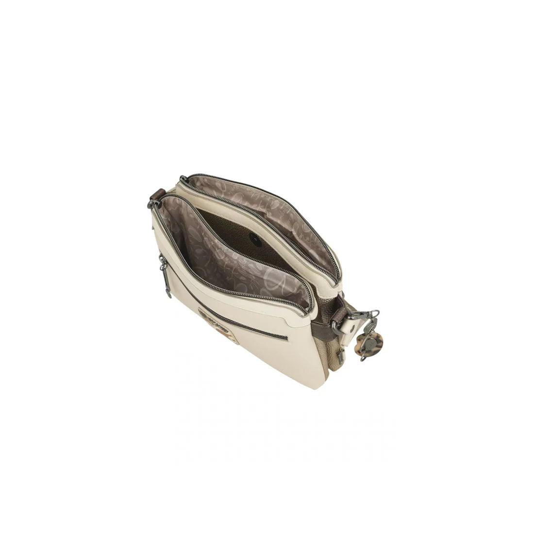 Sac bandoulière femme Anekke beige imprimé – Double compartiment zippé – 42873-160