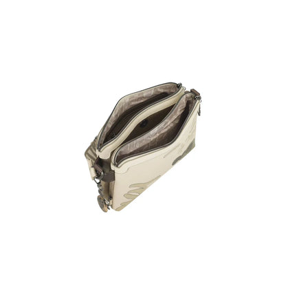 Sac bandoulière femme Anekke beige imprimé – Double compartiment zippé – 42873-160