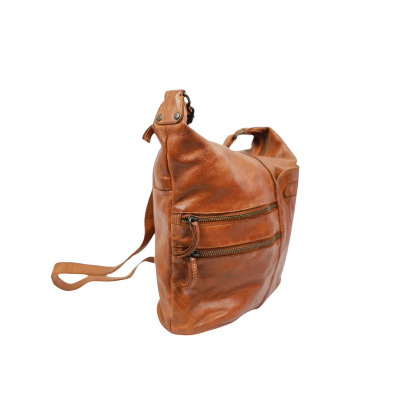 Sac cuir femme BEAR Frieda marron vue profil sac vintage

