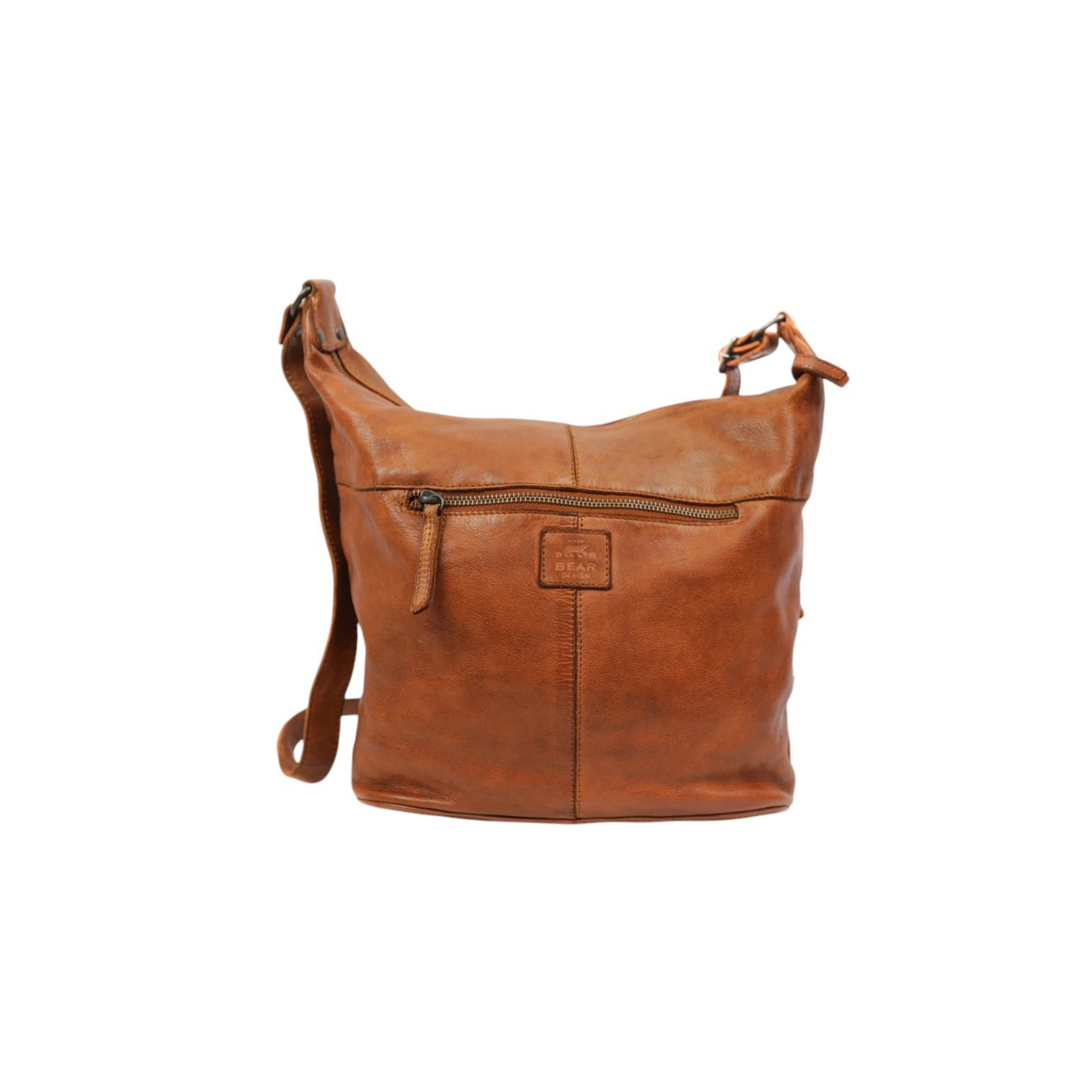 Sac bandouliere cuir souple marron vue dos Nevada Maroquinerie
