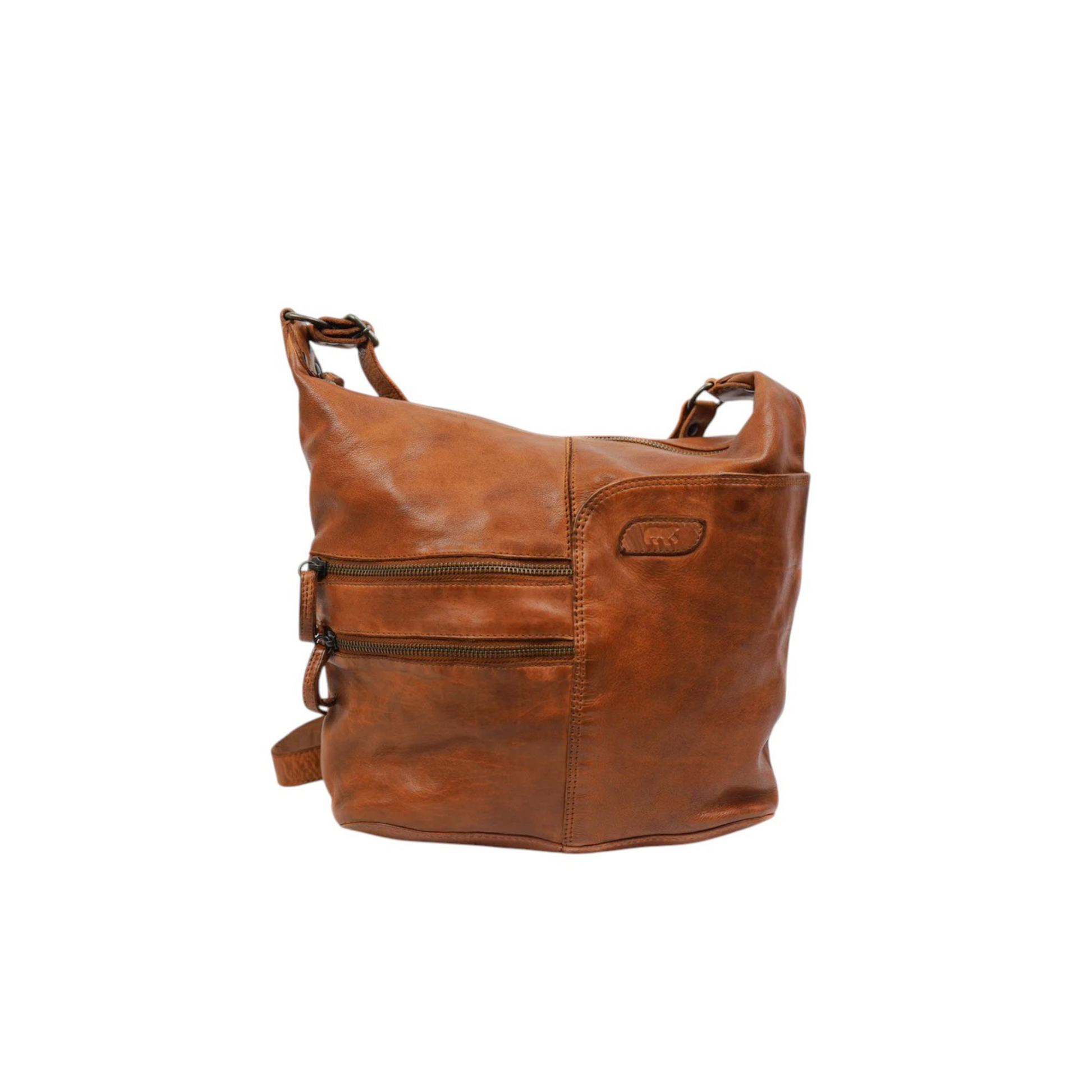 Sac bandouliere cuir BEAR Frieda marron vue face Nevada Maroquinerie