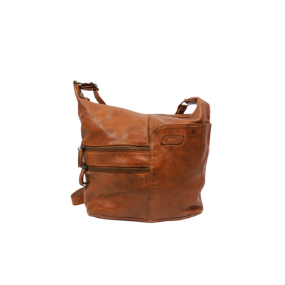 Sac bandouliere cuir BEAR Frieda marron vue face Nevada Maroquinerie