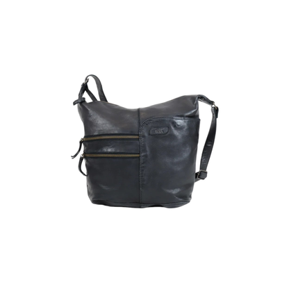 Sac bandouliere cuir BEAR Frieda noir vue face Nevada Maroquinerie

