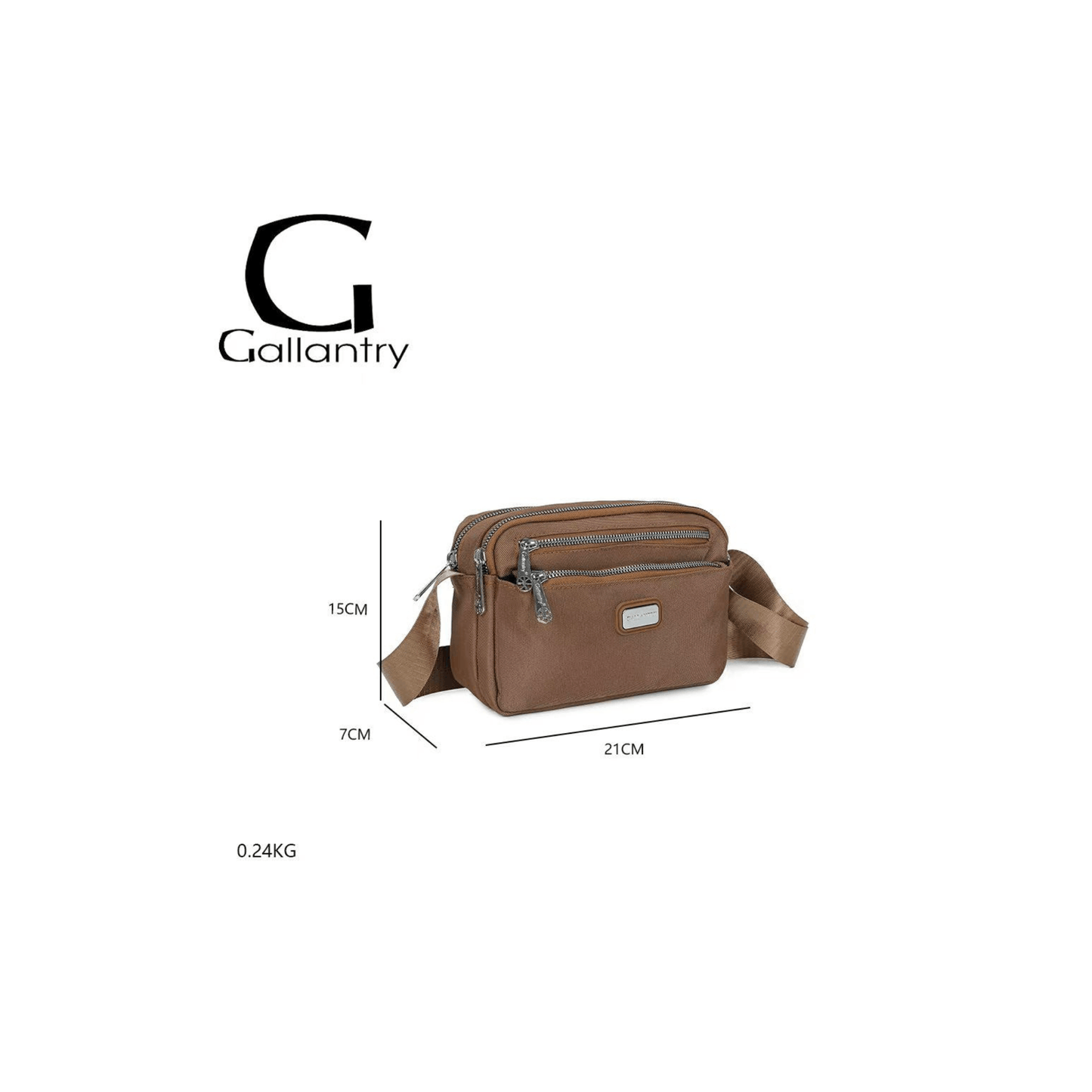 Dimensions du sac bandoulière Gallantry marron