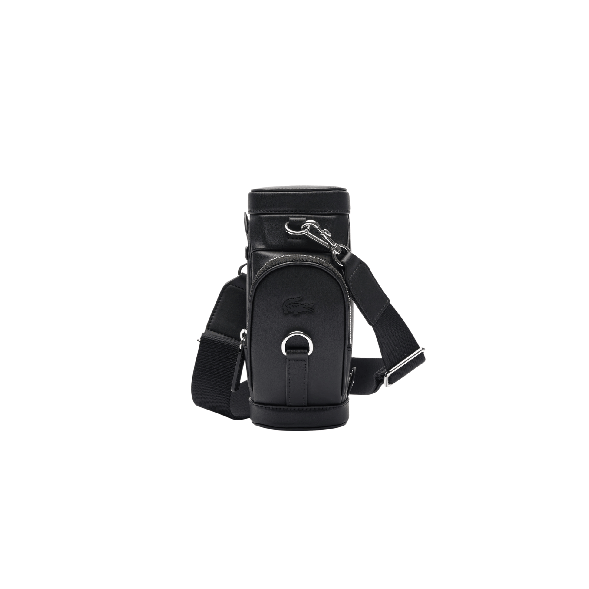 Sac bandoulière Lacoste MELDANE noir en cuir vue de face Nevada Maroquinerie