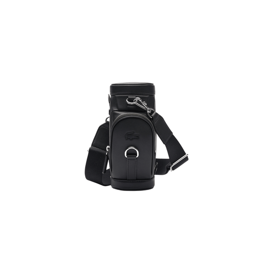 Sac bandoulière Lacoste MELDANE noir en cuir vue de face Nevada Maroquinerie