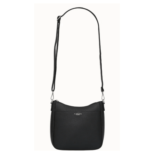 Sac bandoulière Néo FLORA & CO noir vue de face