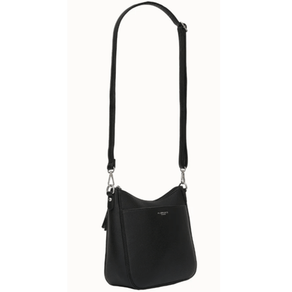 Sac bandoulière Néo FLORA & CO noir vue de profil