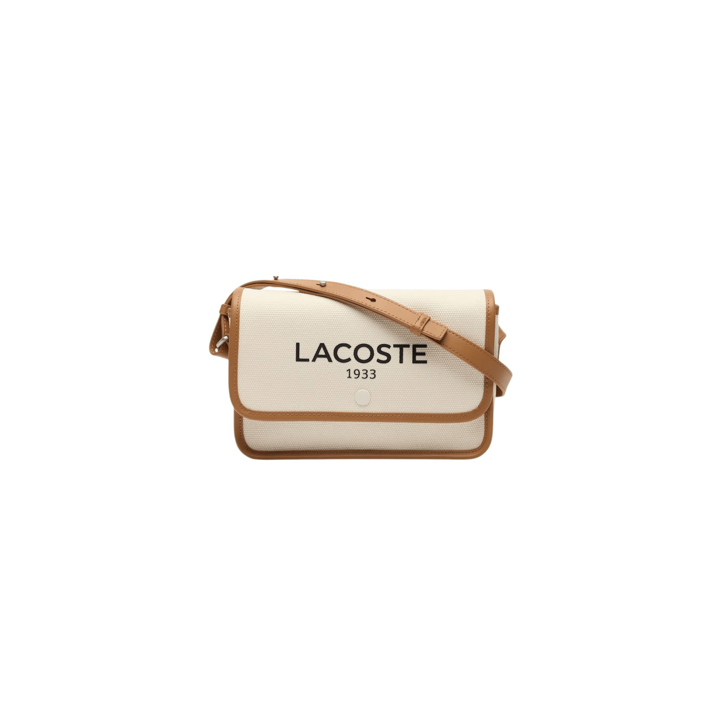 Sac bandoulière à rabat Lacoste Héritage Canvas natural tan face Nevada Maroquinerie