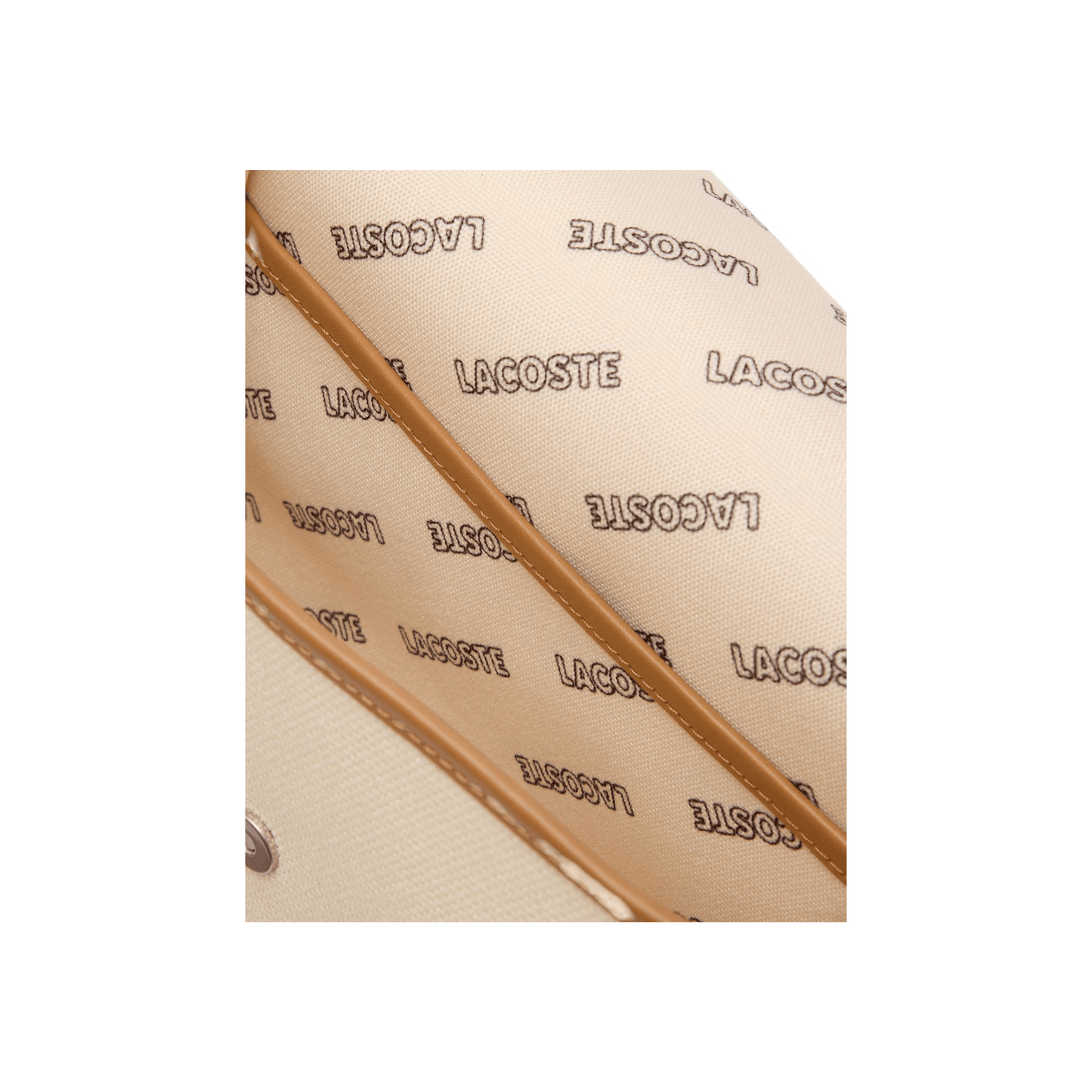 Intérieur du sac bandoulière Lacoste Héritage Canvas avec poche plate intérieure