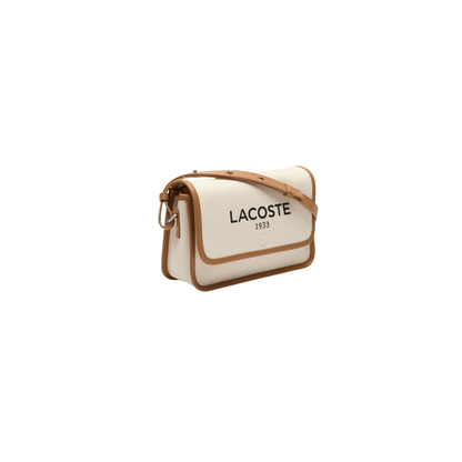 Sac bandoulière à rabat Lacoste Héritage Canvas natural tan vue profil