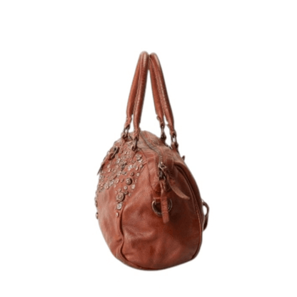 Sac BIBA Bunn cognac en cuir lavé vue de profil
