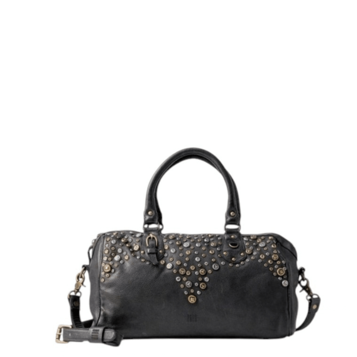 Sac à main BIBA Bunn BUN2L noir en cuir de vachette lavé