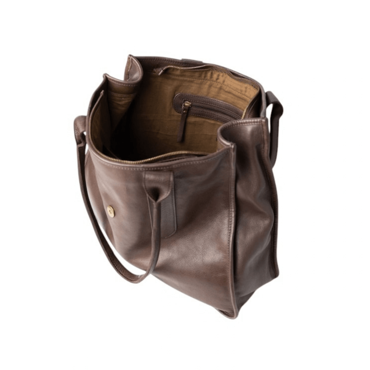Intérieur spacieux du sac BIBA Rushville marron avec poche zippée