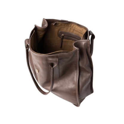 Intérieur spacieux du sac BIBA Rushville marron avec poche zippée