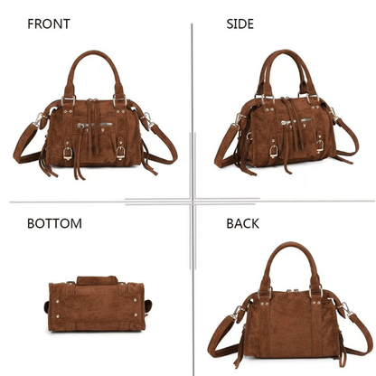 Sac Gallantry Skyla marron vues de face profil dos et dessous