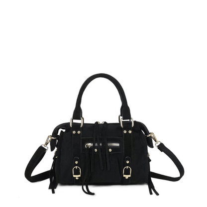 Sac bowling femme Gallantry Skyla noir effet suédine vue de face