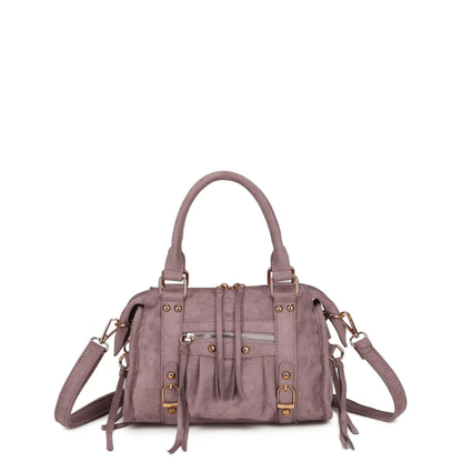 Sac bowling femme Gallantry Skyla rose effet suédine vue de face