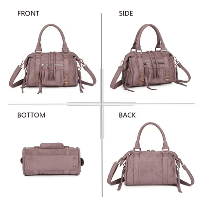 Sac Gallantry Skyla rose vues de face profil dos et dessous