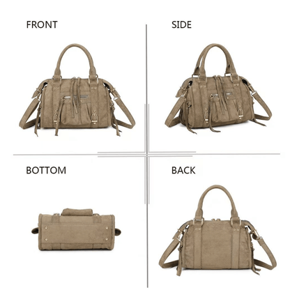 Sac Gallantry Skyla taupe vues de face profil dos et dessous