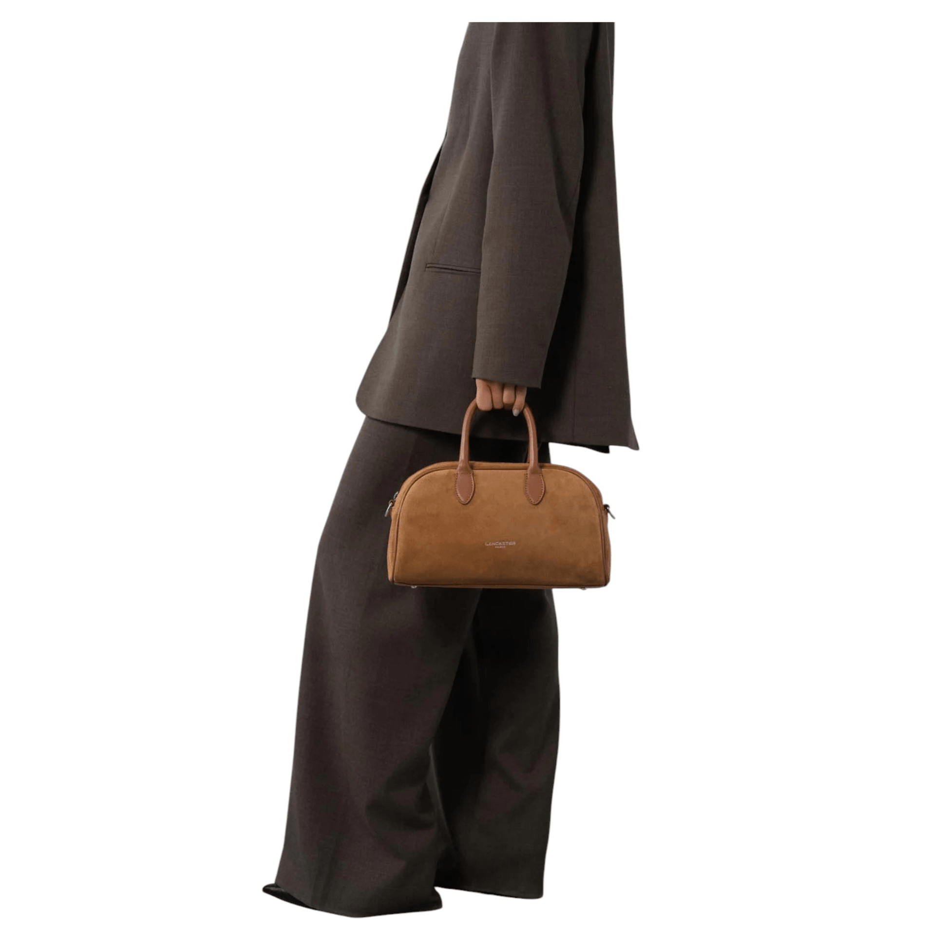 Sac bowling Lancaster camel porté main femme élégante