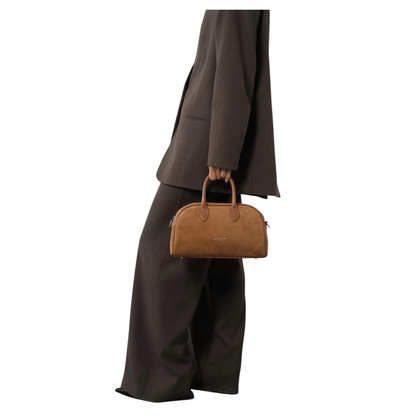 Sac bowling Lancaster camel porté main femme élégante