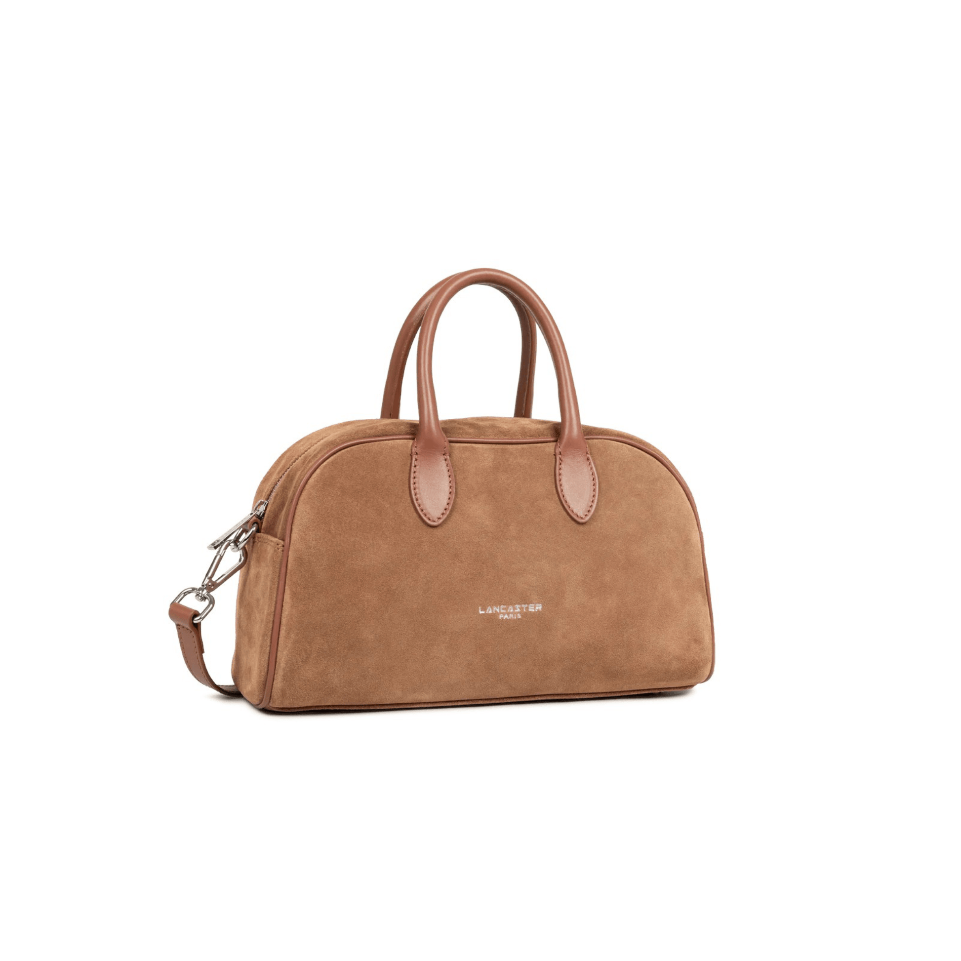 Sac Lancaster cuir velours camel vue profil femme