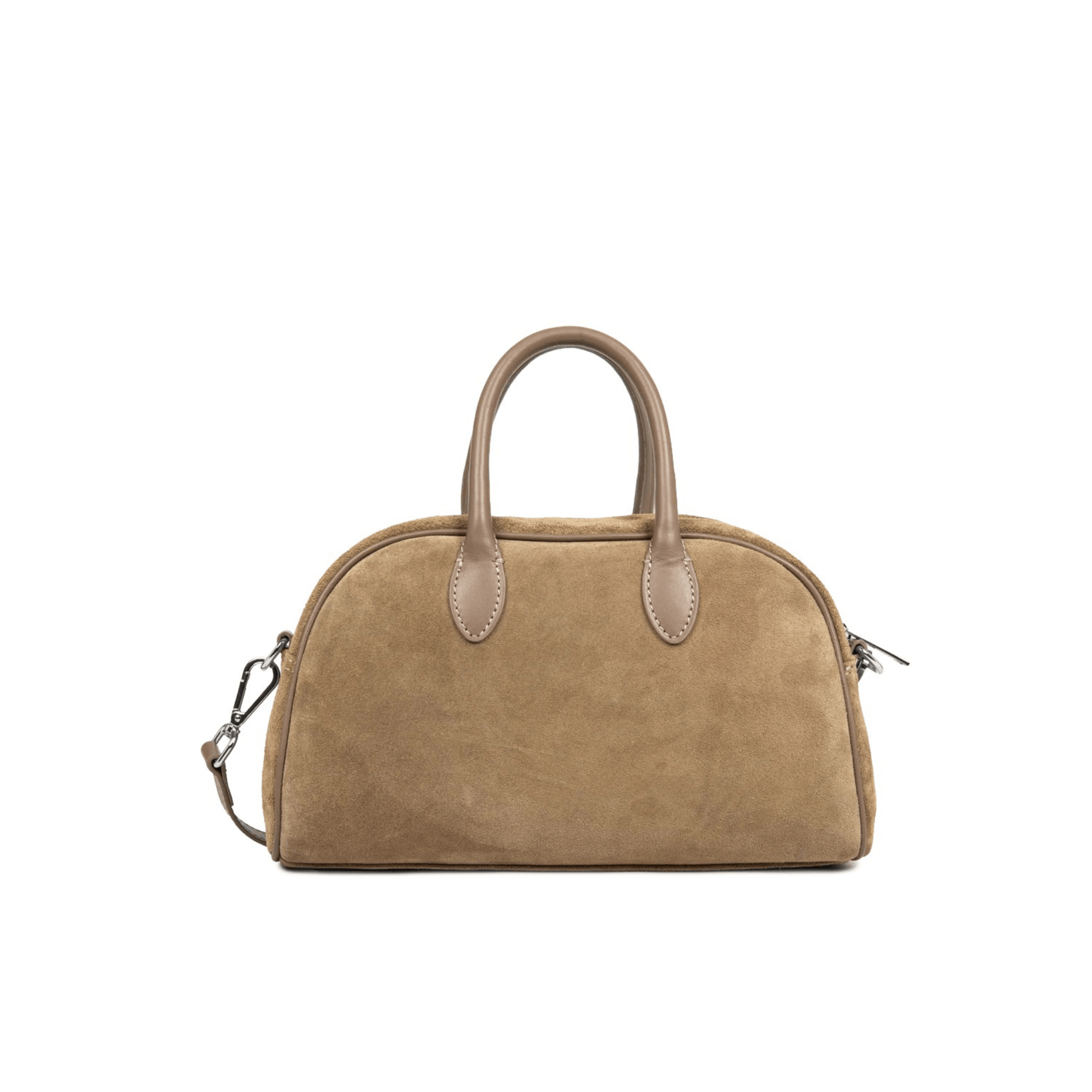 Vue arrière du sac bowling Lancaster sable en cuir suédé