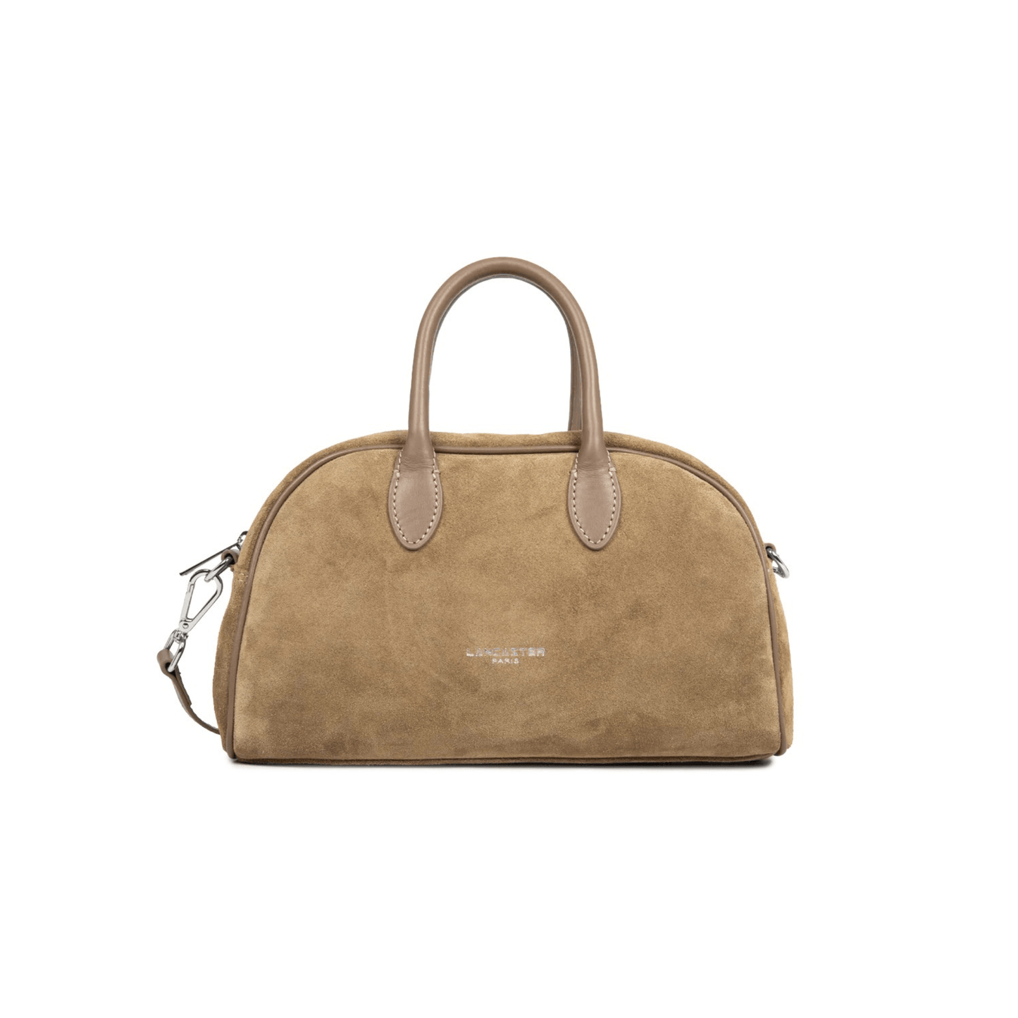 Sac bowling Lancaster suède sable vue face Nevada Maroquinerie
