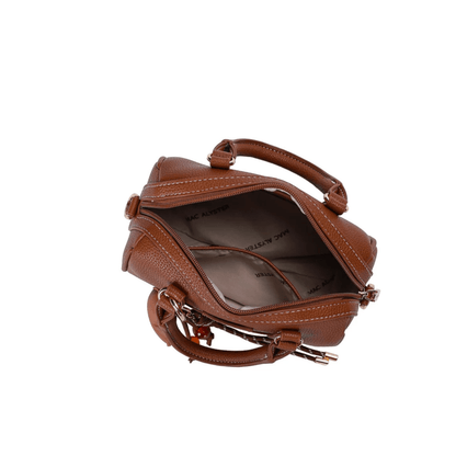 Intérieur du sac bowling MAC ALYSTER Harmonia cognac avec doublure et poche