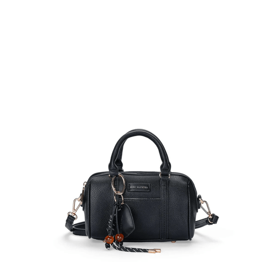 Sac bowling MAC ALYSTER Harmonia PS885 noir vue de face avec bijou cœur