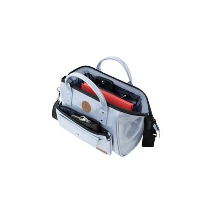 Sac Cabaia Fidji Silver bandoulière argent vue face ouvert