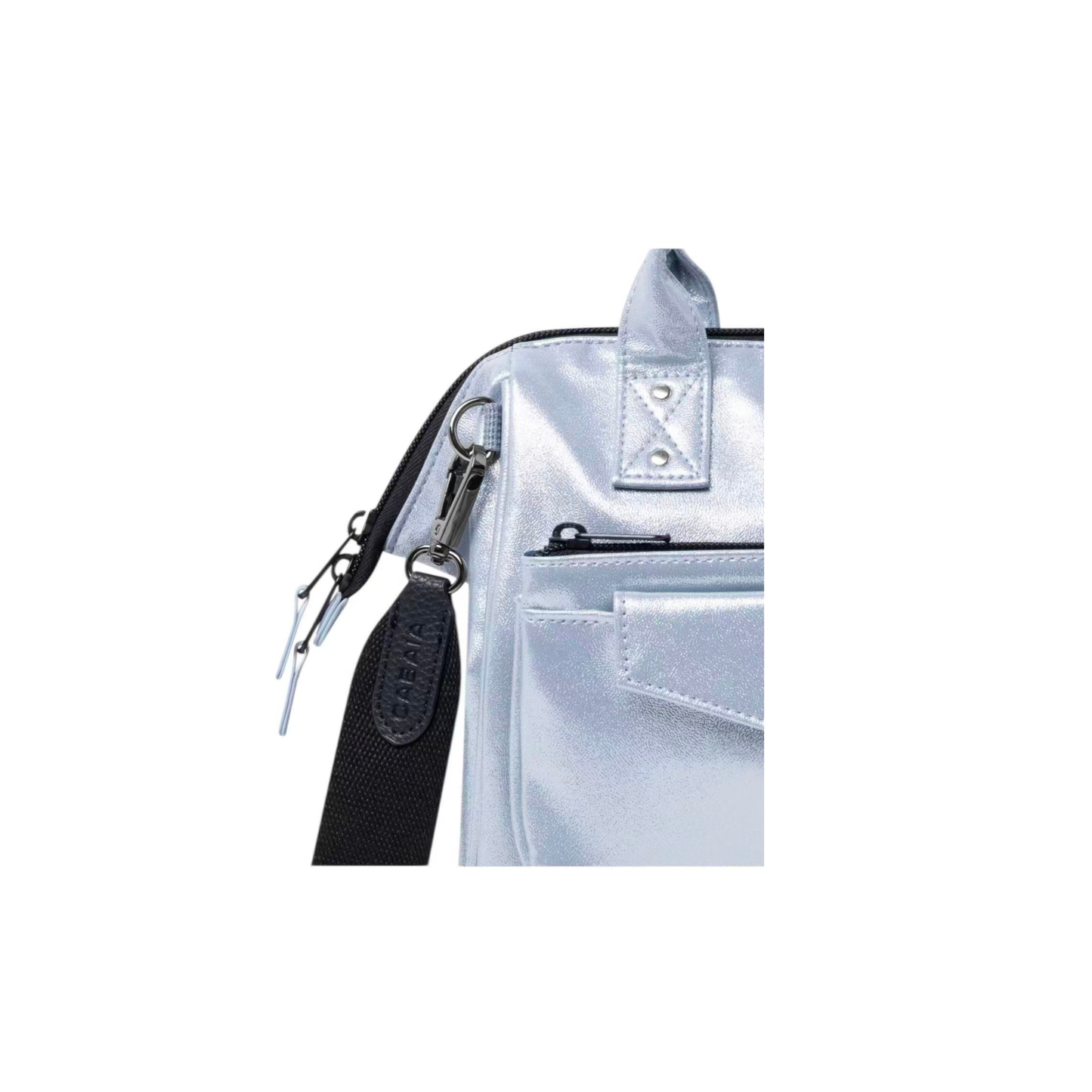 Détail bandoulière sac Cabaia Fidji Silver finition