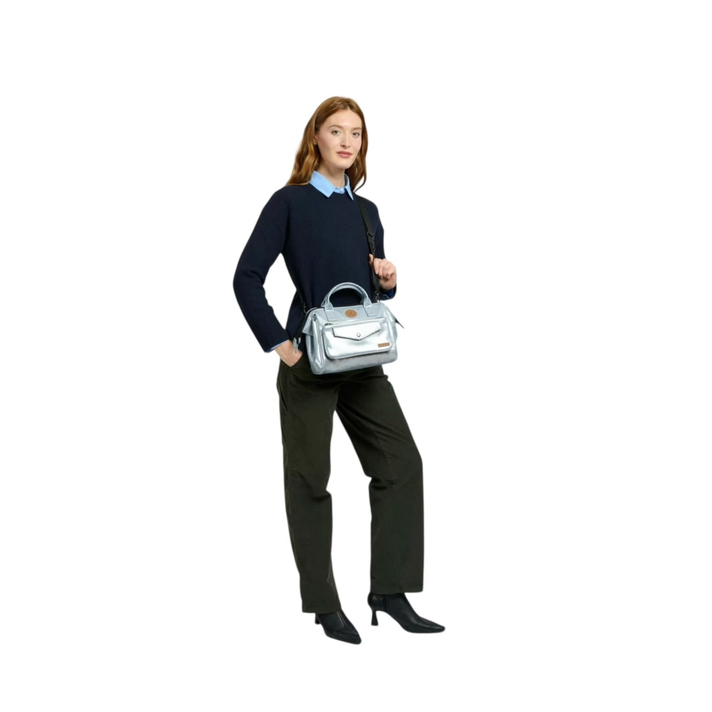Sac Cabaia Fidji Silver porté épaule femme