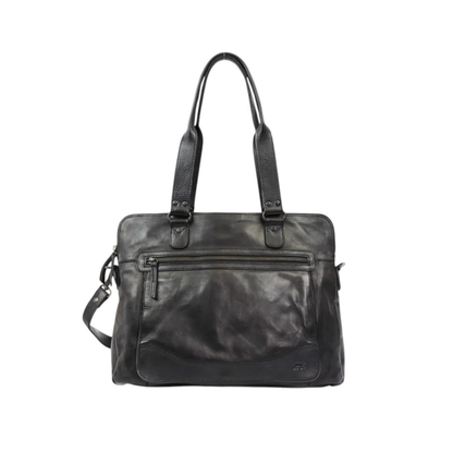 Sac cabas cuir noir femme BEAR LIA vue de face Nevada Maroquinerie
