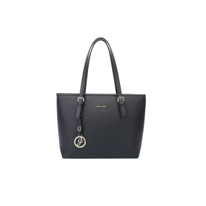 Sac cabas Gallantry noir grand format A4 vue de face
