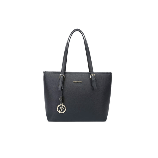 Sac cabas Gallantry noir grand format A4 vue de face
