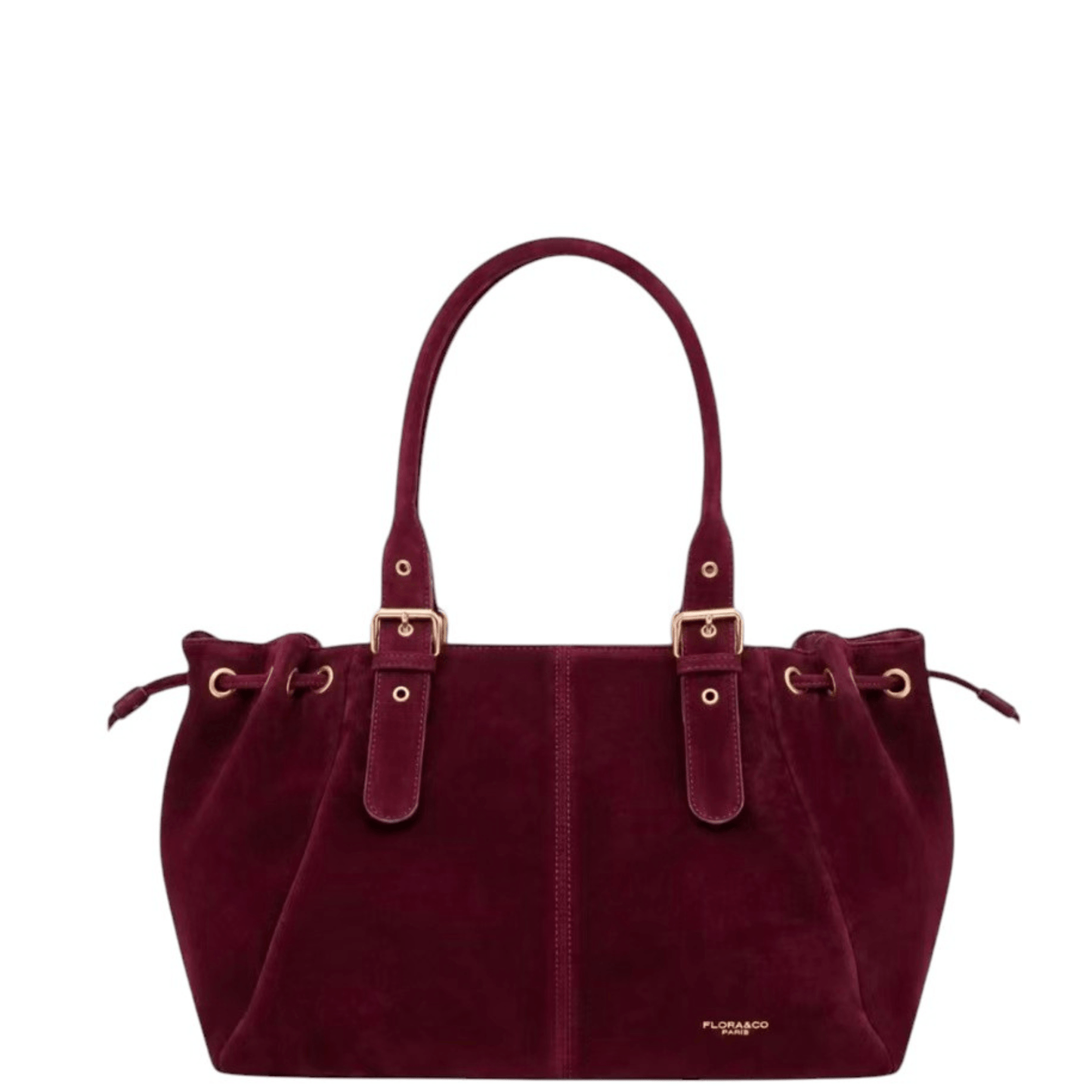 Sac cabas Garance bordeaux grand format A4 femme vue de face