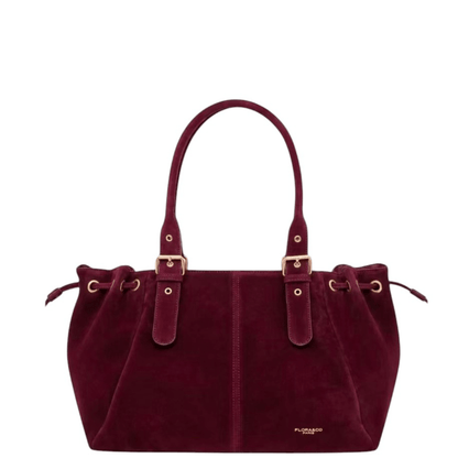 Sac cabas Garance bordeaux grand format A4 femme vue de face