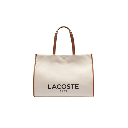 Sac cabas Lacoste Héritage Canvas naturel tan grand format Nevada Maroquinerie
