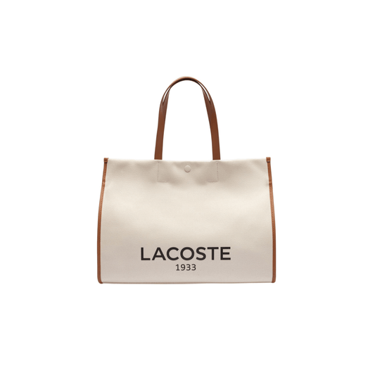 Sac cabas Lacoste Héritage Canvas naturel tan grand format Nevada Maroquinerie
