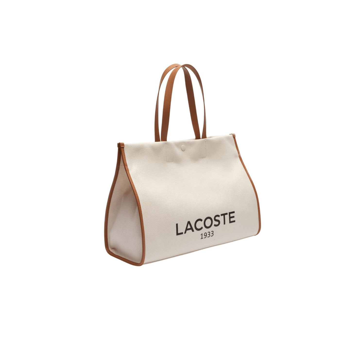 Profil du sac cabas Lacoste Héritage Canvas naturel tan
