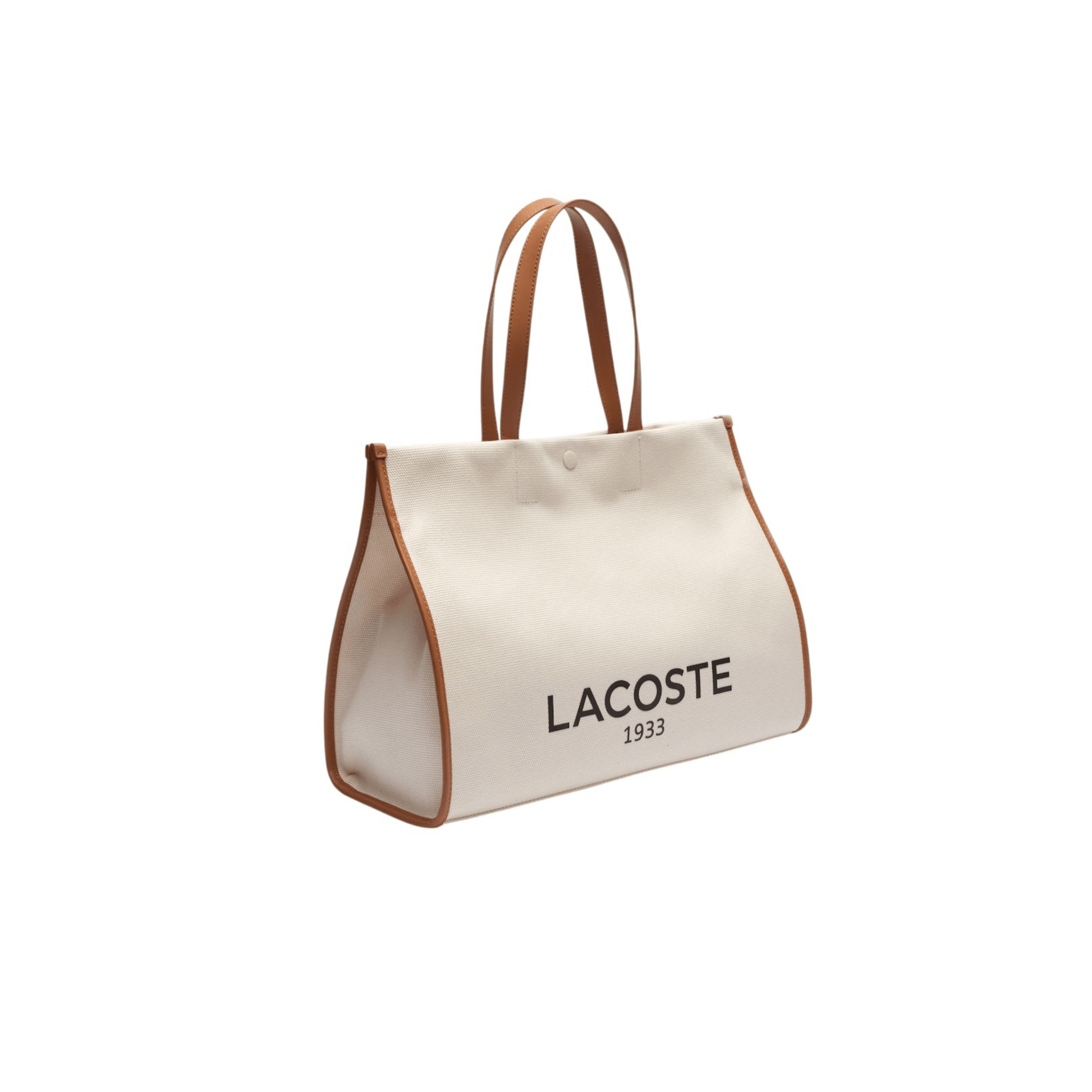 Profil du sac cabas Lacoste Héritage Canvas naturel tan
